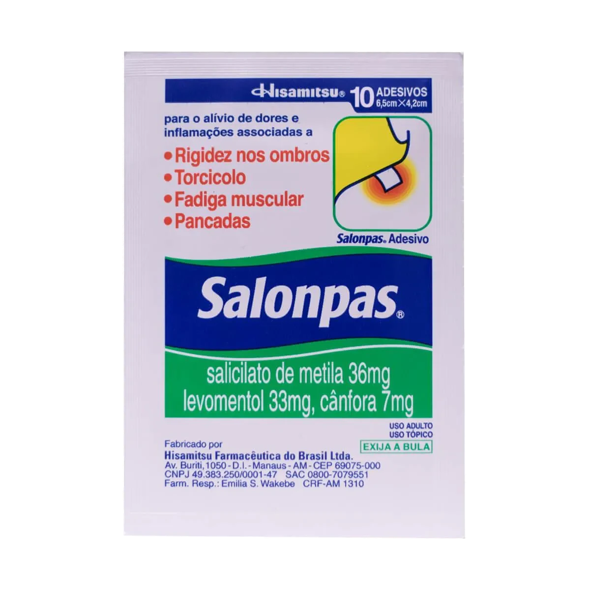 Imagem de Salonpas Pequeno com 10 adesivos