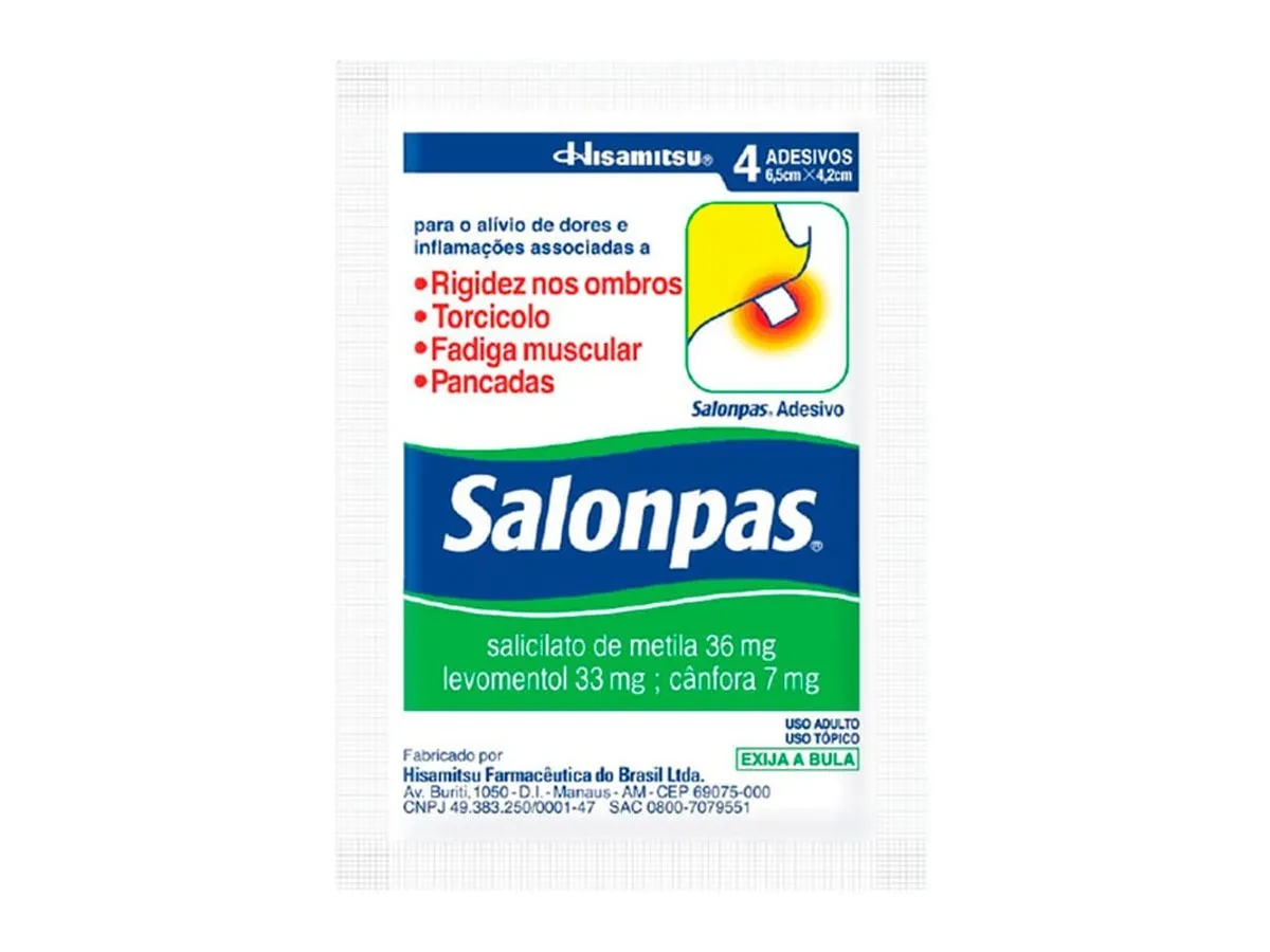 Imagem de Salonpas Pequeno com 4 Adesivos