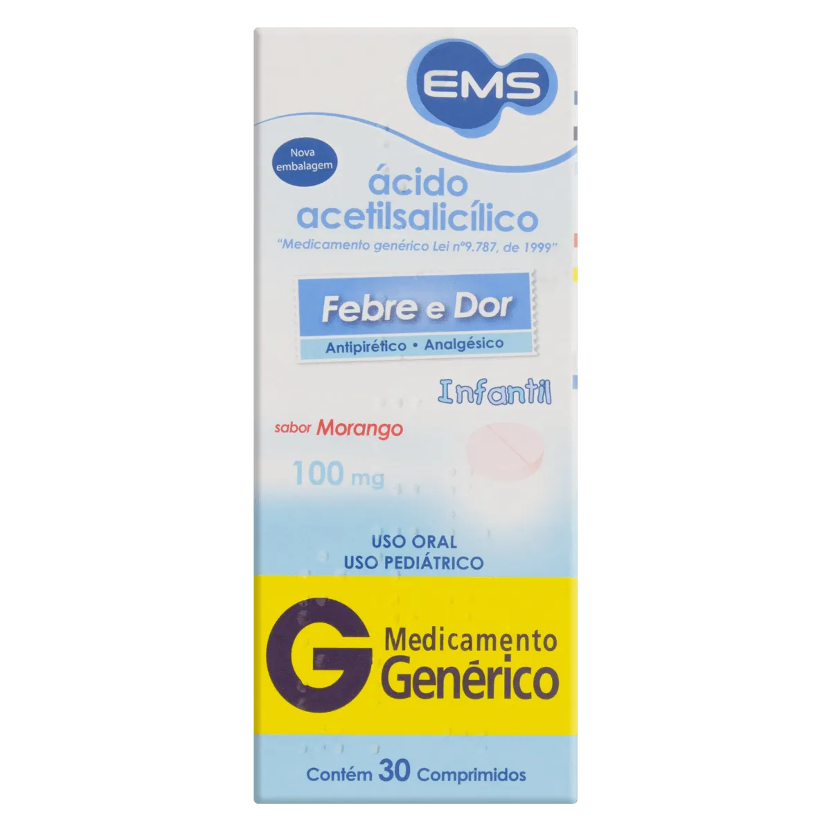 Imagem de Ácido Acetilsalicílico 100mg com 30 Comprimidos